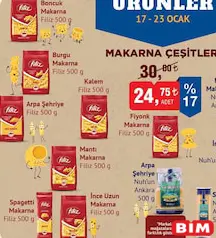 FİLİZ MAKARNA ÇEŞİTLERİ 500 G fiyat ve kampanya bilgisi